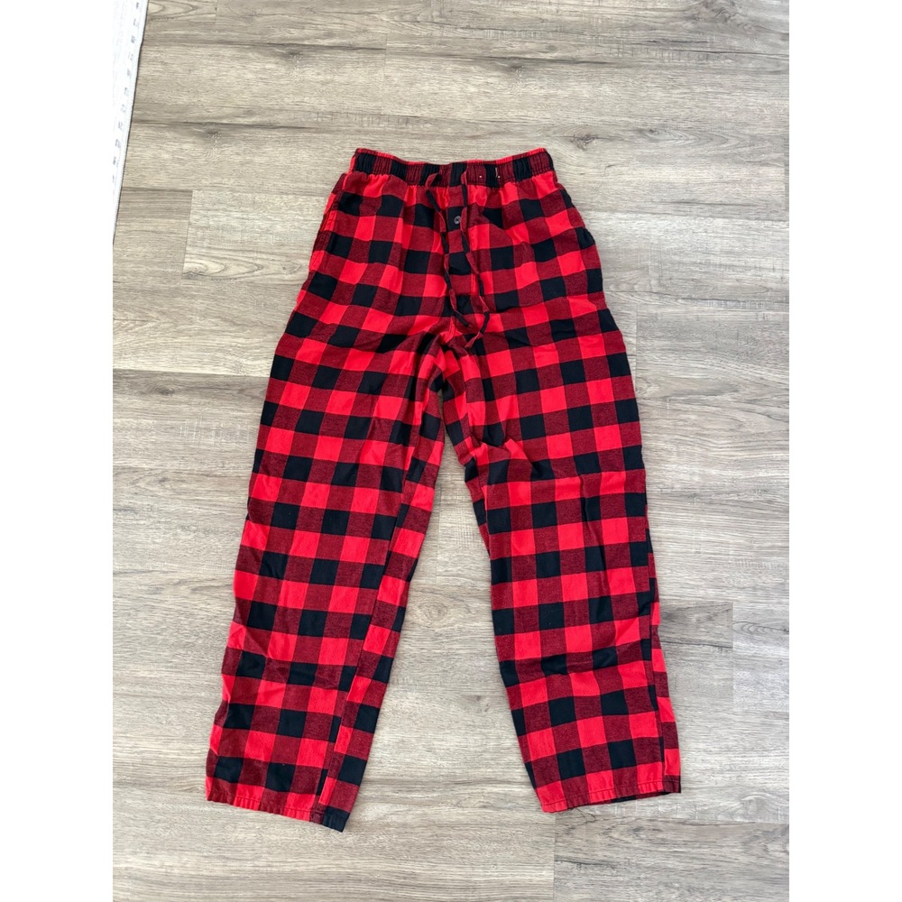 St. Johns Bay Mens Red Black Buffalo Plaid Flannel Pajama Pants Men's Small